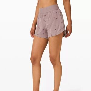 Lululemon Hotty Hot Short High-Rise Long 4" Poco Logo Foil Violet Verbena *Rare*